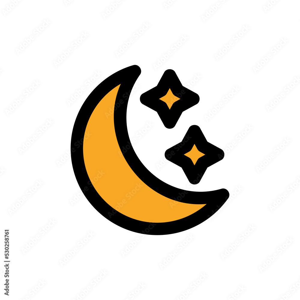 Night mode icon in filled line style about camera, use for website mobile app presentation Night mode icon in filled line style about camera, use for website mobile app presentation