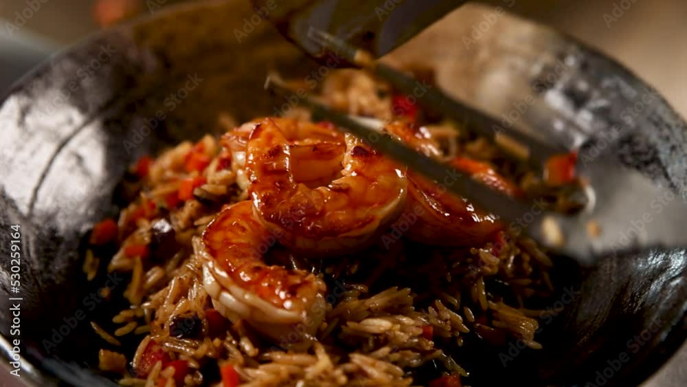 Noodles with seafood and vegetables in a Japanese restaurant
Noodles with seafood and vegetables in a Japanese restaurant