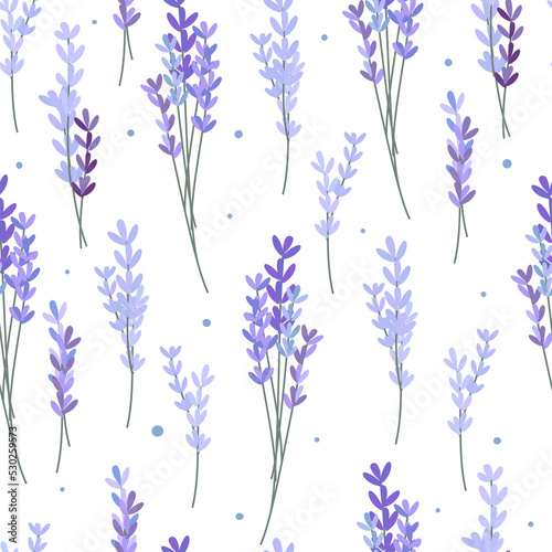 seamless pattern with flowers lavender 
