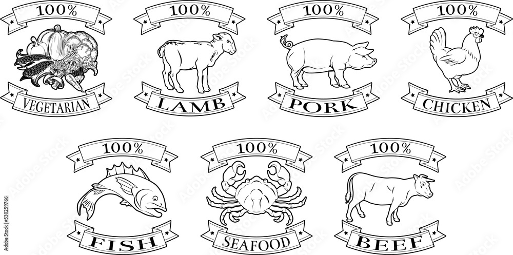 Menu items or food labels Menu items or food labels