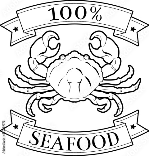 Sea food 100 percent label