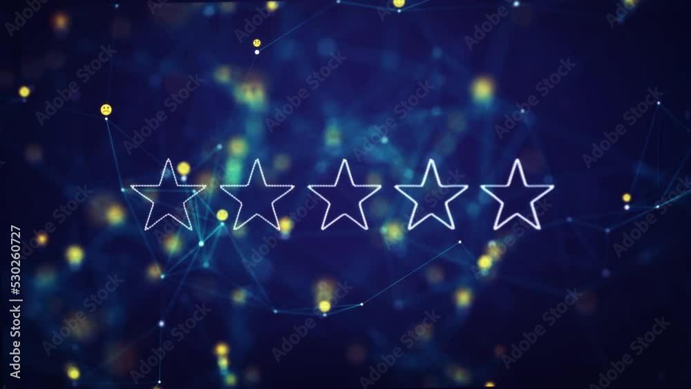 Customer review satisfaction feedback survey concept. five-star excellent rating for feedback review satisfaction service, Customer service experience and business satisfaction survey.