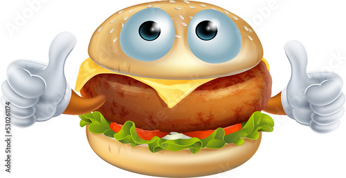 Cartoon hamburger character