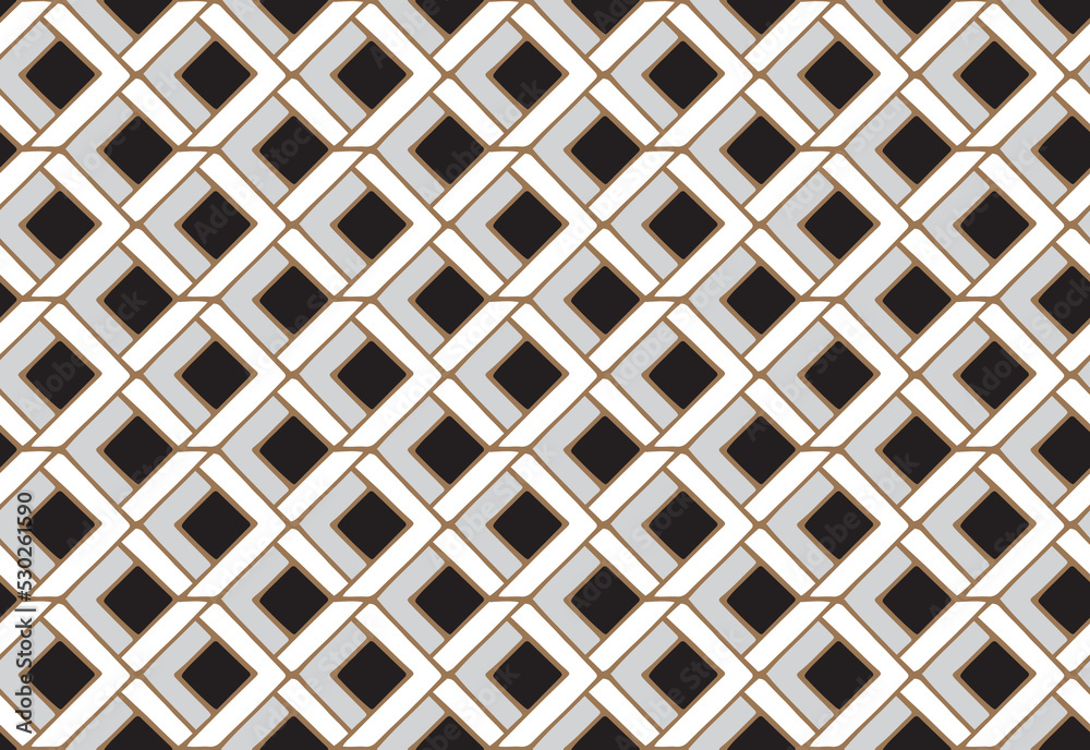 Greek squares golden grid seamless chain greek motives pattern.