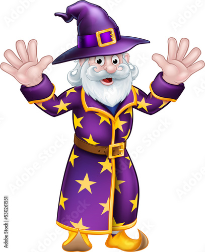 Cartoon Wizard Waving