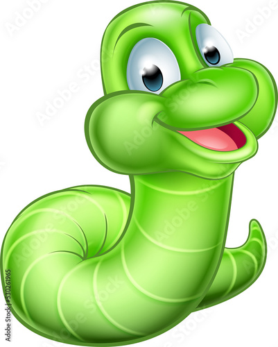Cute Cartoon Caterpillar Worm
