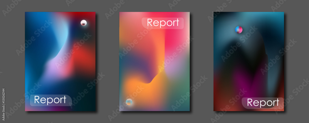 smooth gradient background set. elegant templates collection for brochures, posters, banners, flyers and cards. Vector illustration