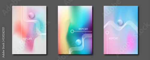 Smooth gradient brochure set. Smooth templates collection for brochures, posters, banners, flyers and cards. Vector illustration