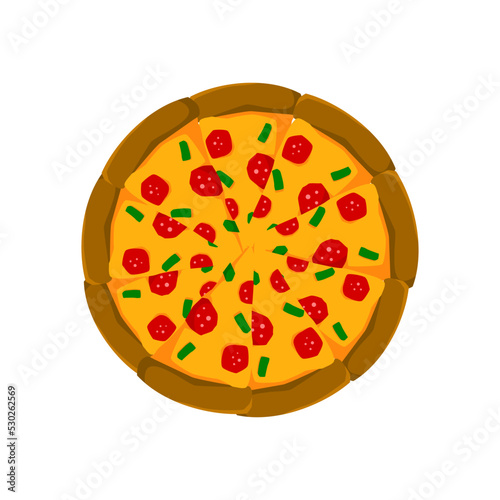 illustration of a pizza. food vector graphic asset.