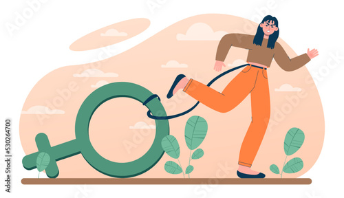 Gender inequality concept. Women social imparity problem