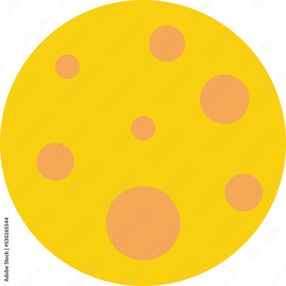 Fototapeta premium Full moon icon yellow circle