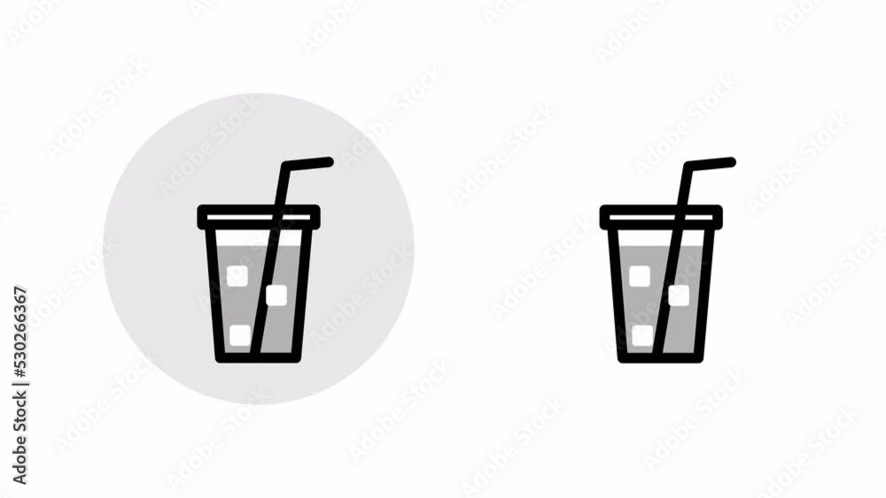 Cold drink icon animation. Animation with a luma matte. Cold drink icon animation. Animation with a luma matte.