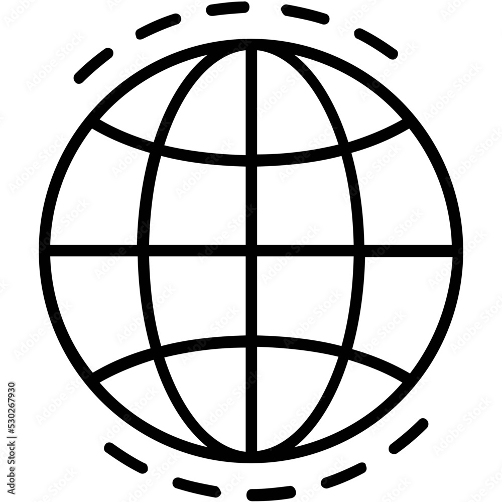 Globe Line Vector Icon Globe Line Vector Icon