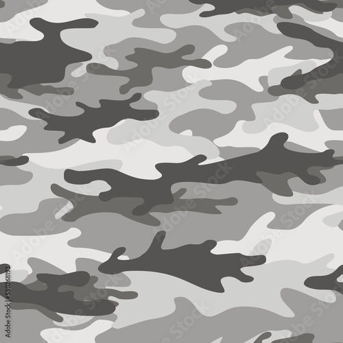 Seamless camouflage pattern. Military camo from spots. Print on fabric. Vector illustration