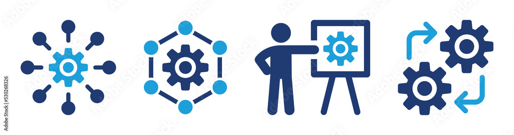 Setting icon set. Containing cogwheel, productivity and work efficiency icons. Vector illustration. Setting icon set. Containing cogwheel, productivity and work efficiency icons. Vector illustration.