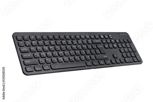 Slim thai and english keyboard, isolated on white background. photo