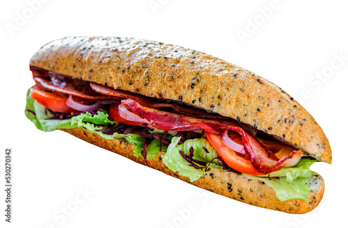 Bacon Sandwich with Black Sesame Baguette 
