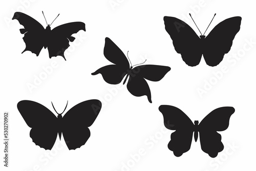 Butterfly silhouette set vector image © salim