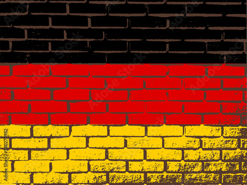 brick wall with german flag