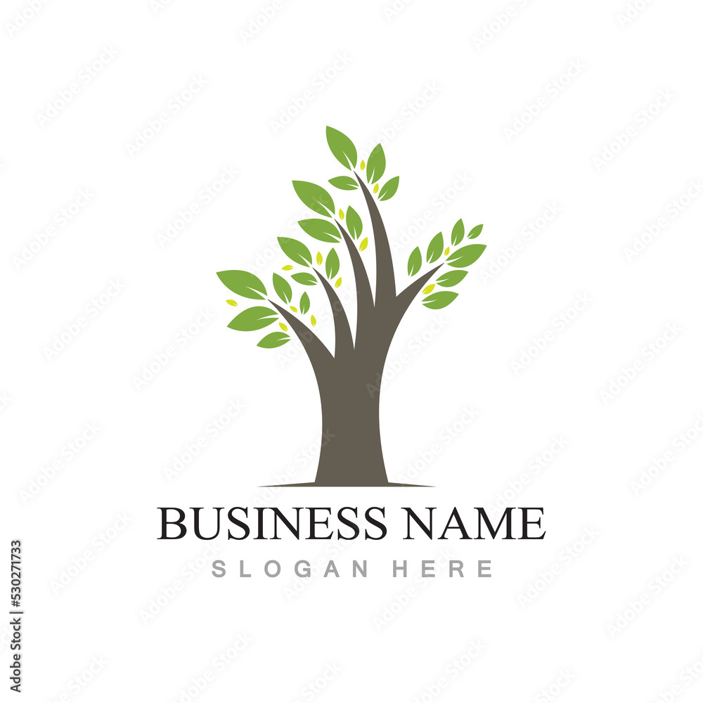 Obraz premium tree logo design with template vector concept