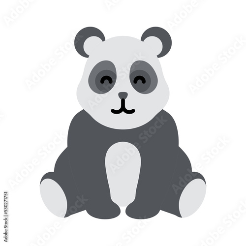 Cute little baby panda. funny smiling animal. colored flat cartoon vector illustration.