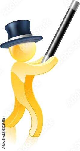 Gold mascot magician