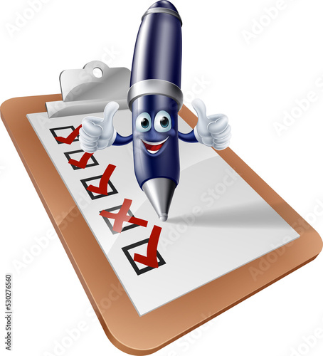 Pen person and clipboard su...