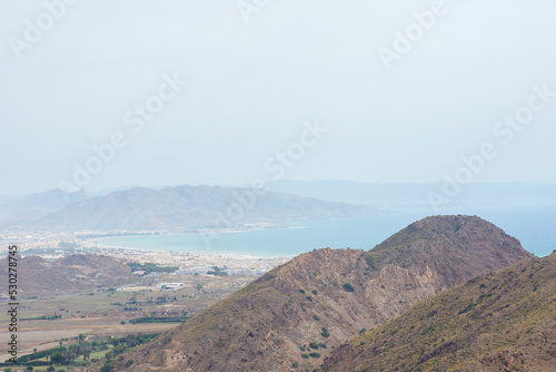 Coastline view from the mountains in Mojacar
