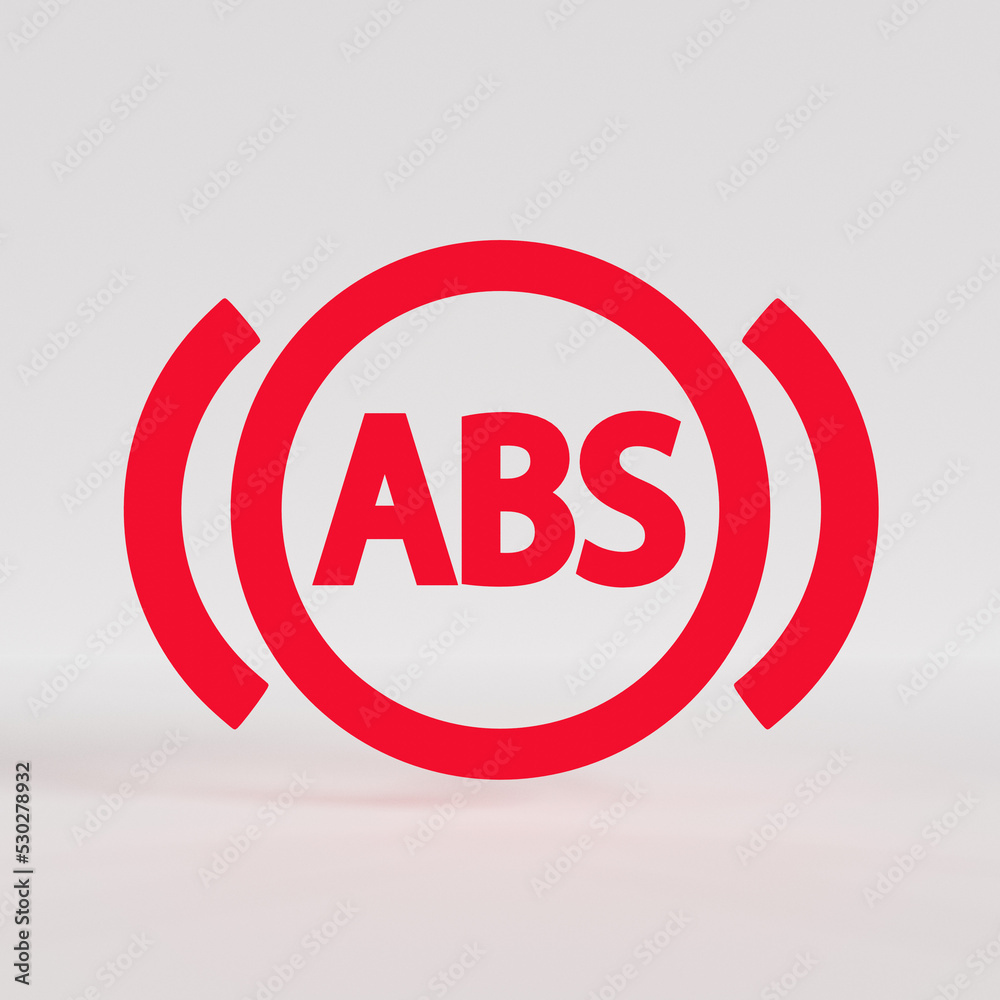 ABS brake light warning system 3D rendering Stock Illustration Adobe