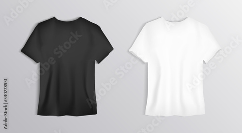 Black White T-Shirt Mockup Set Clothing Garments Showcase Branding Isolated Template