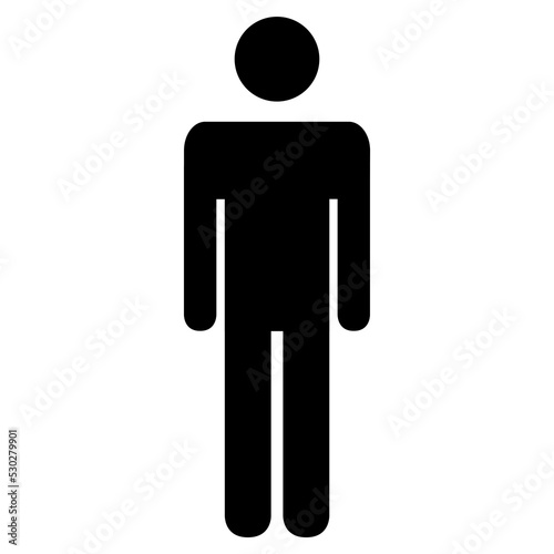 Icon Mann in schwarz als Symbol für männlichen Nutzer, WC für Herren oder Person