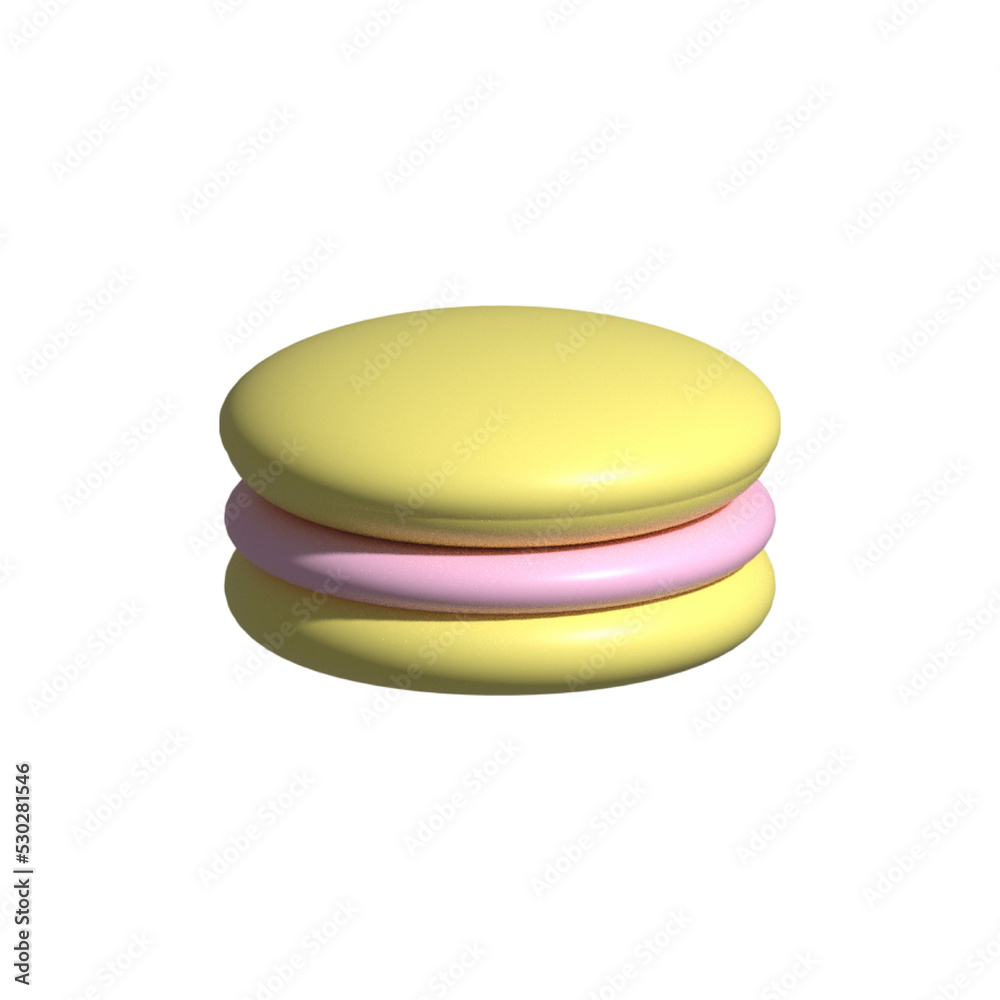 Macaroon 3d vector icon on white background. Trendy cartoon minimal style vector design. Ui app element. Bakery, sweetshop, dessert symbol. Macaroon 3d vector icon on white background. Trendy cartoon minimal style vector design. Ui app element. Bakery, sweetshop, dessert symbol.