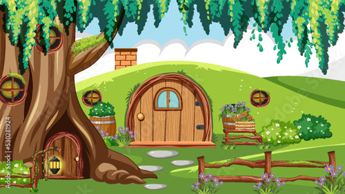 Hobbit house in the forest