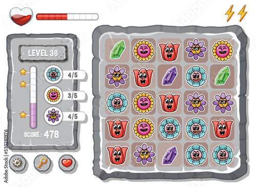 Game element template design set