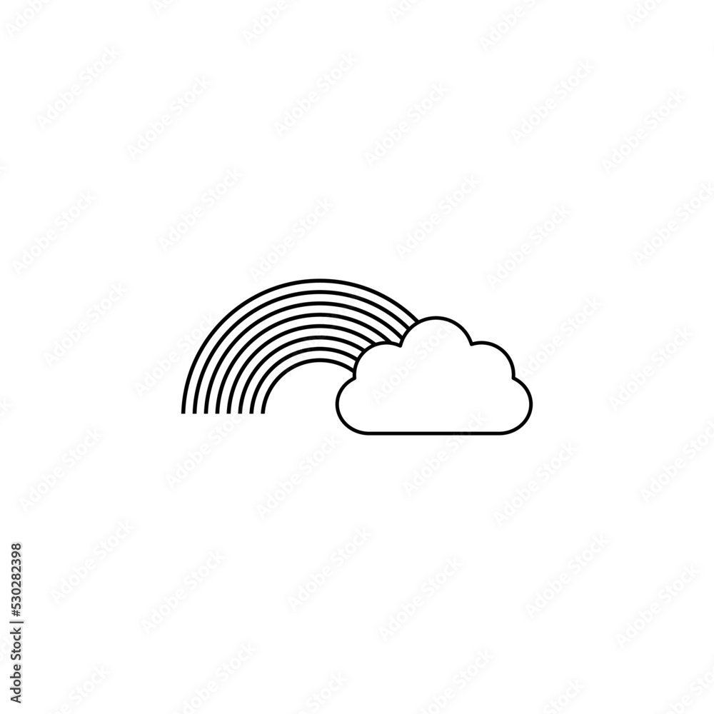 Rainbow icon vector with cloud Rainbow icon vector with cloud