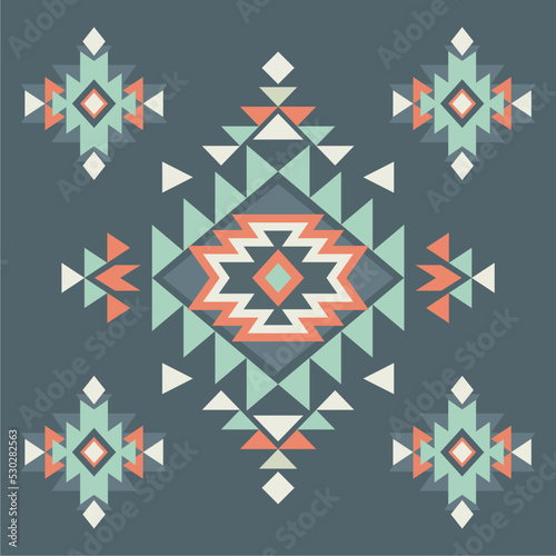 Aztec vector element. Ethnic ornament. Tribal design  geometric symbol for tattoo  logo  cards  decorative works. Navajo motifs. Pastel colors