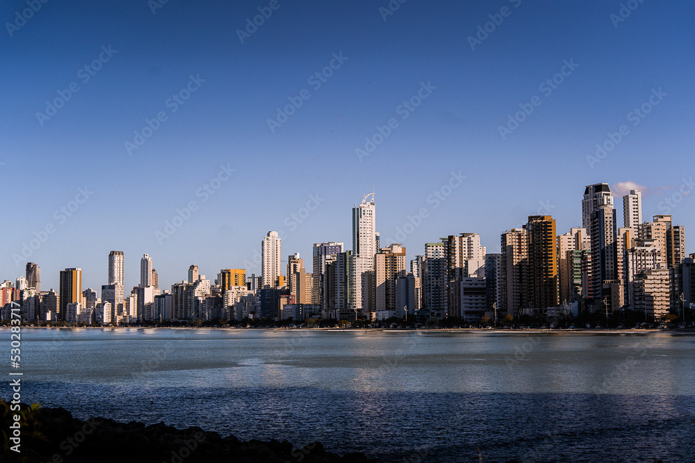 Obraz premium Beach view in Camboriu or Praia do Rosa, Drone View