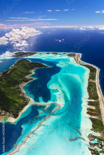 Canvas Print Aerial view Bora Bora French Polynesia South Pacific