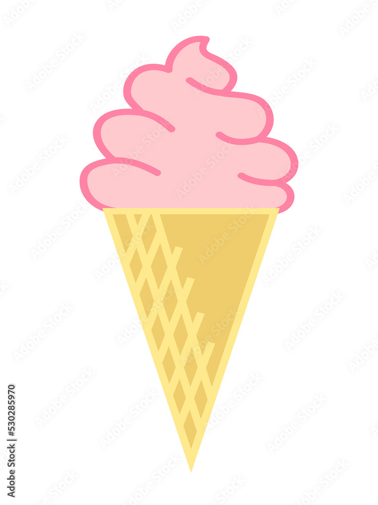 Ice cream illustration, colorful flat simple ice cream icon illustration. Ice cream illustration, colorful flat simple ice cream icon illustration.