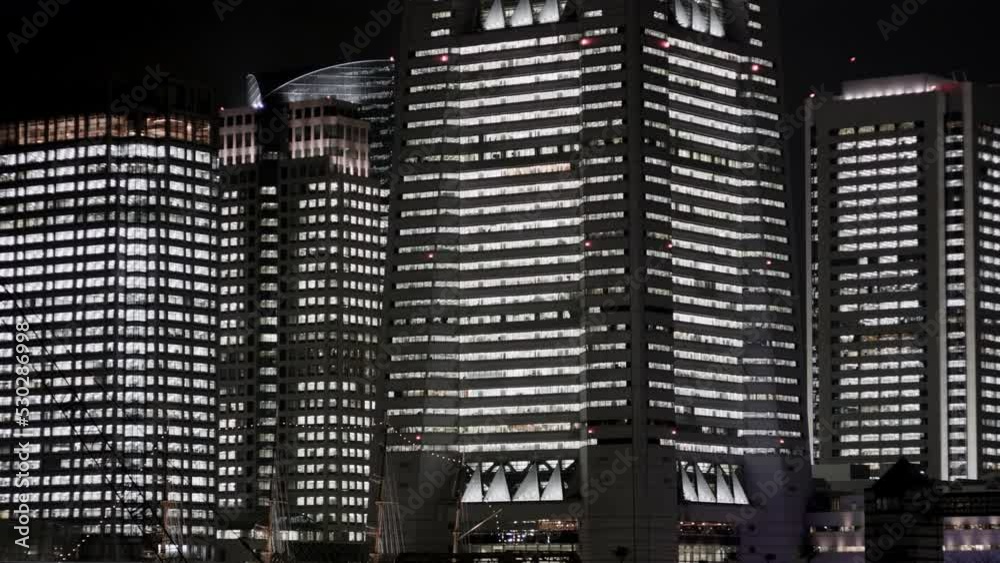 Fully lit high rising Buildings in Minato Mirai