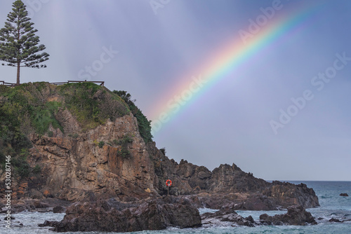 One Tree Point and rainbow, Tuross Head, NSW, August 2022
