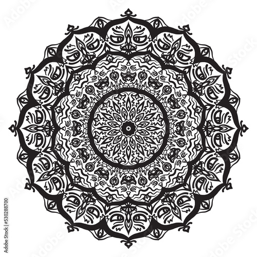 mandala pattern circular mahakala bhairava head vector design element