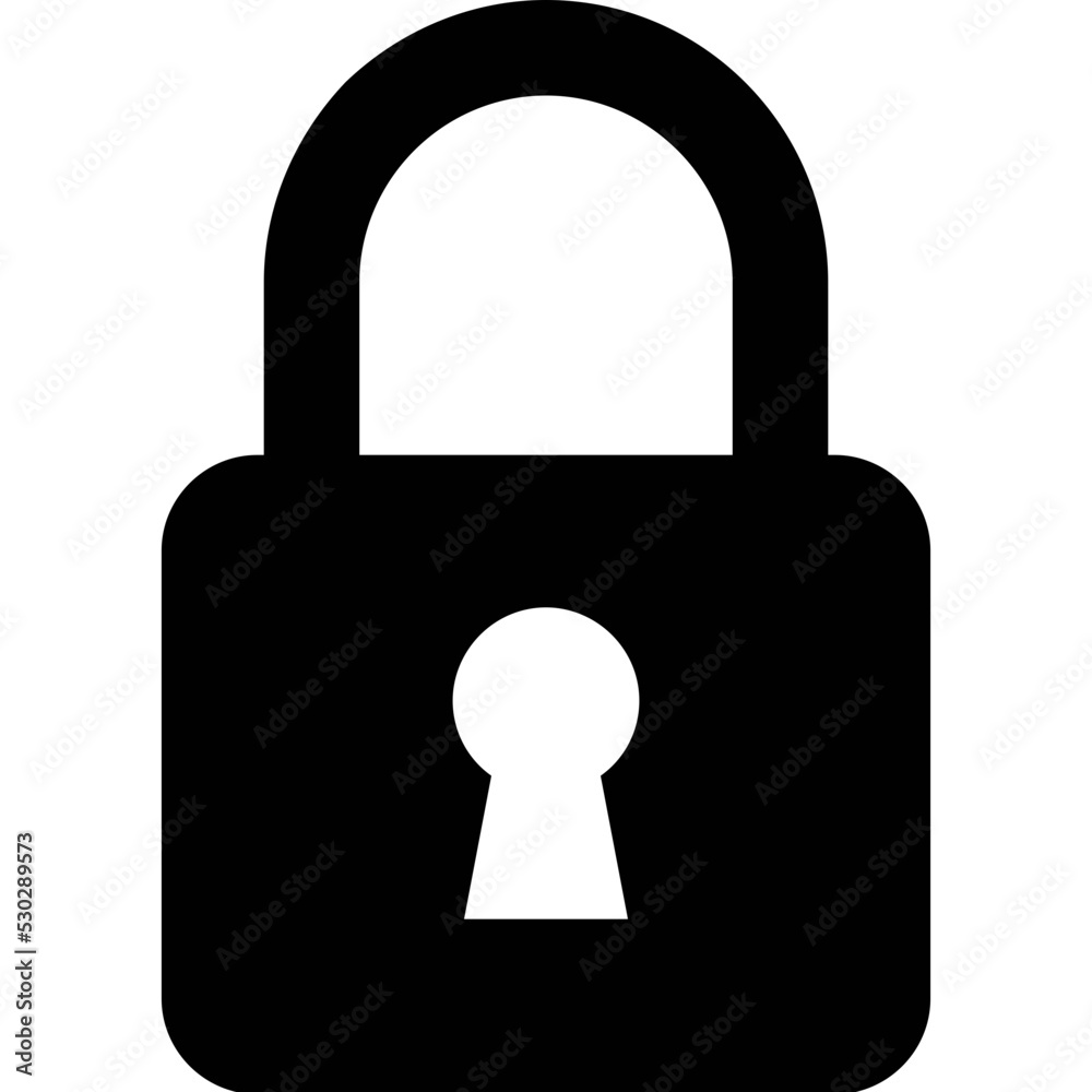 Lock Glyph Vector Icon Lock Glyph Vector Icon