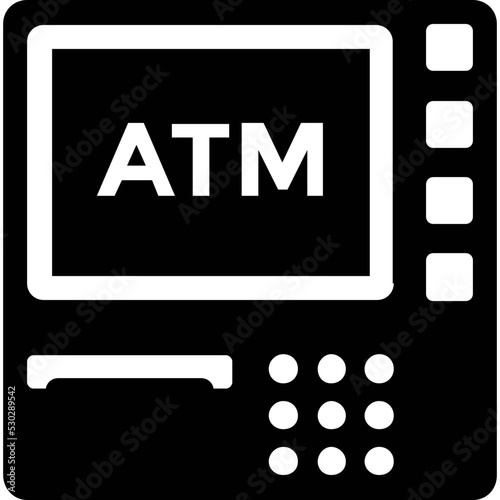 ATM Glyph Vector Icon