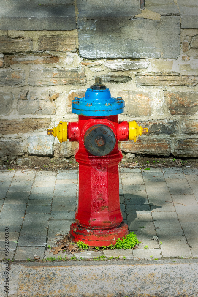 Colorful fire hydrant in Old Quebac City, Canada Colorful fire hydrant in Old Quebac City, Canada