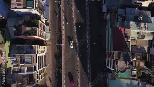 Drone shots of Ho Chi Minh City (Saigon) in the morning, Vietnam photo