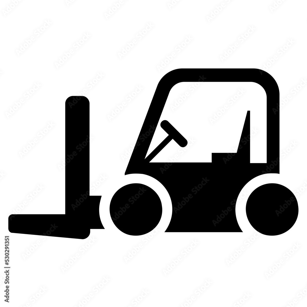 Forklift Truck Glyph Vector Icon