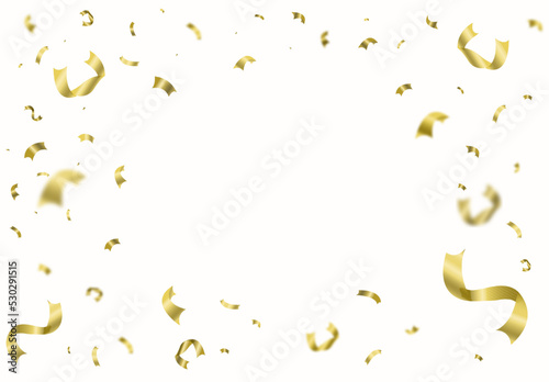 Realistic golden confetti background