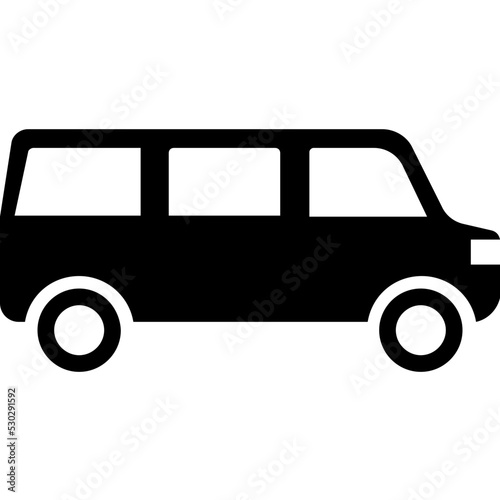 Limousine Glyph Vector Icon