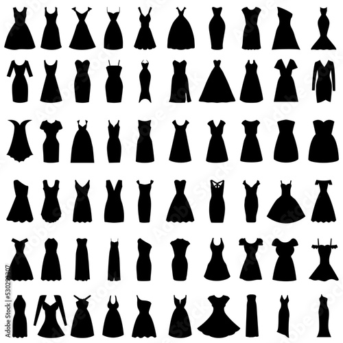 Dress icon vector set. frock illustration sign collection. Fashion symbol or logo.